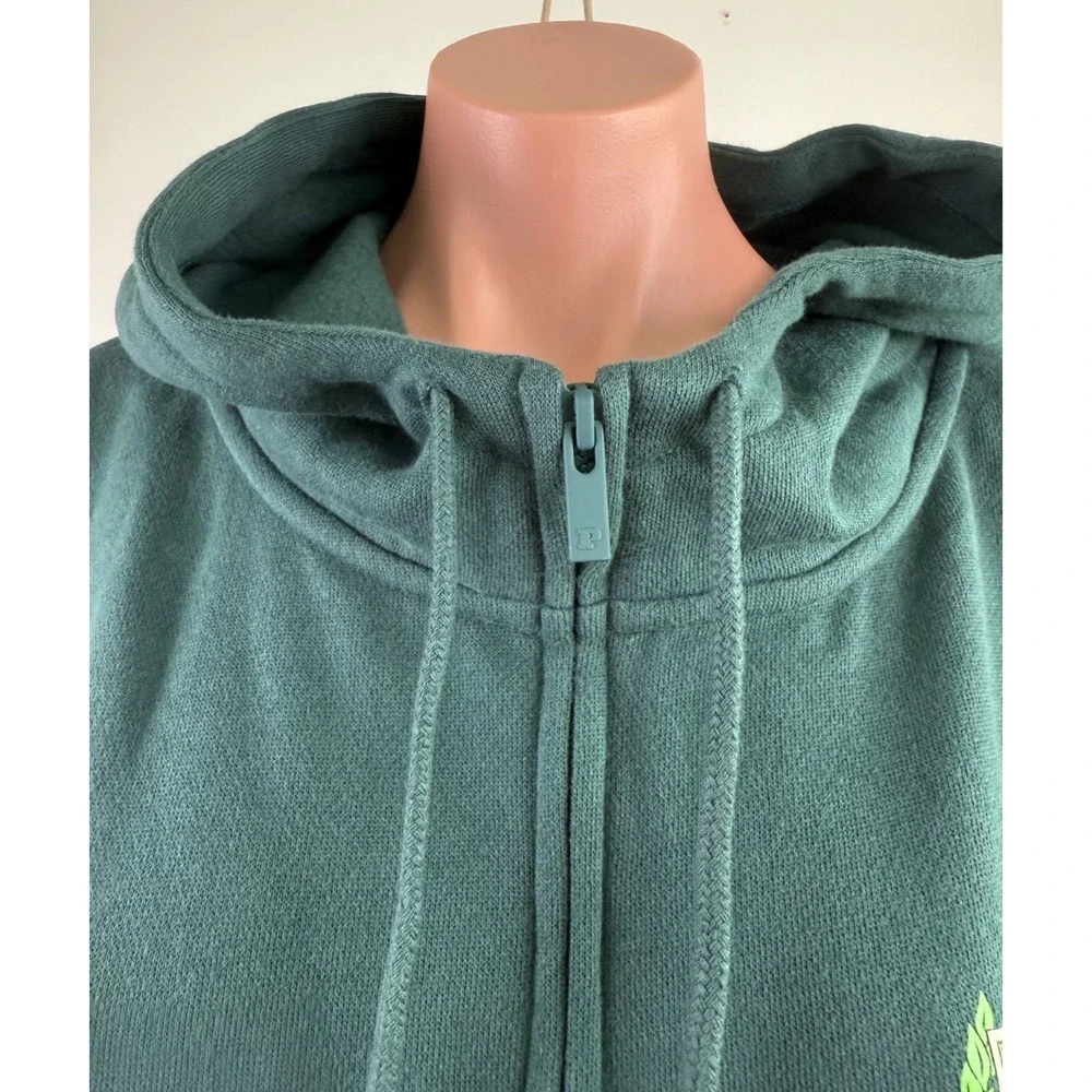Victoria's Secret PINK Long Sleeve Full Zip Fleece Green Sweatshirt  Size XXL - Picture 5 of 11